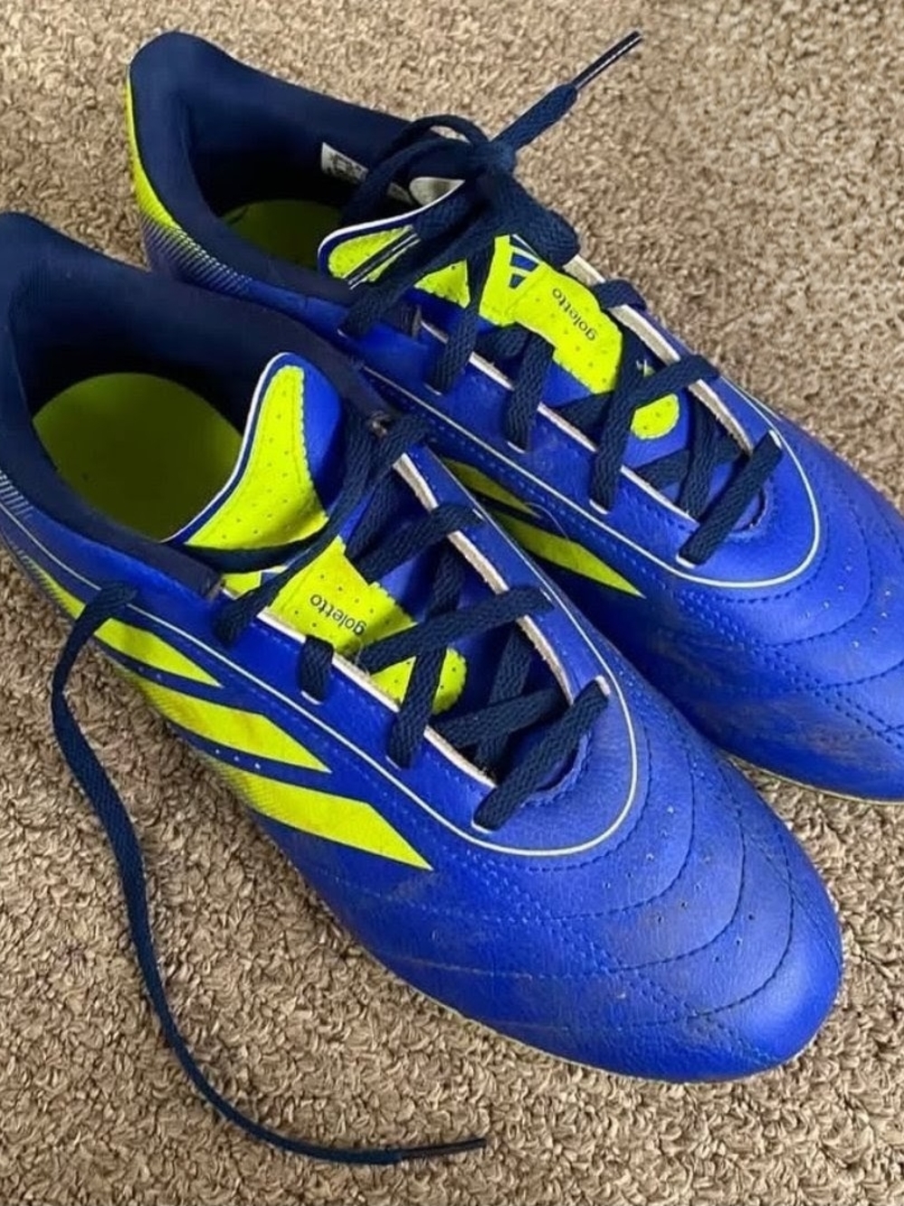 Adidas Goletto IX soccer cleats. Big Kids Size 6